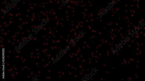 3D pointed red stars on black background. Copy space for greet Mother Day, Father Day, Valentine Day, wedding, Christmas, Birthday. Festive background. 3D render