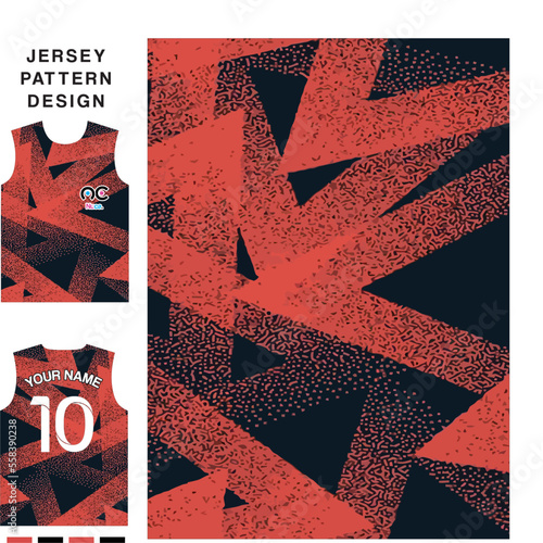 Abstract grunge triangle concept vector jersey pattern template for printing or sublimation sports uniforms football volleyball basketball e-sports cycling and fishing Free Vector.	