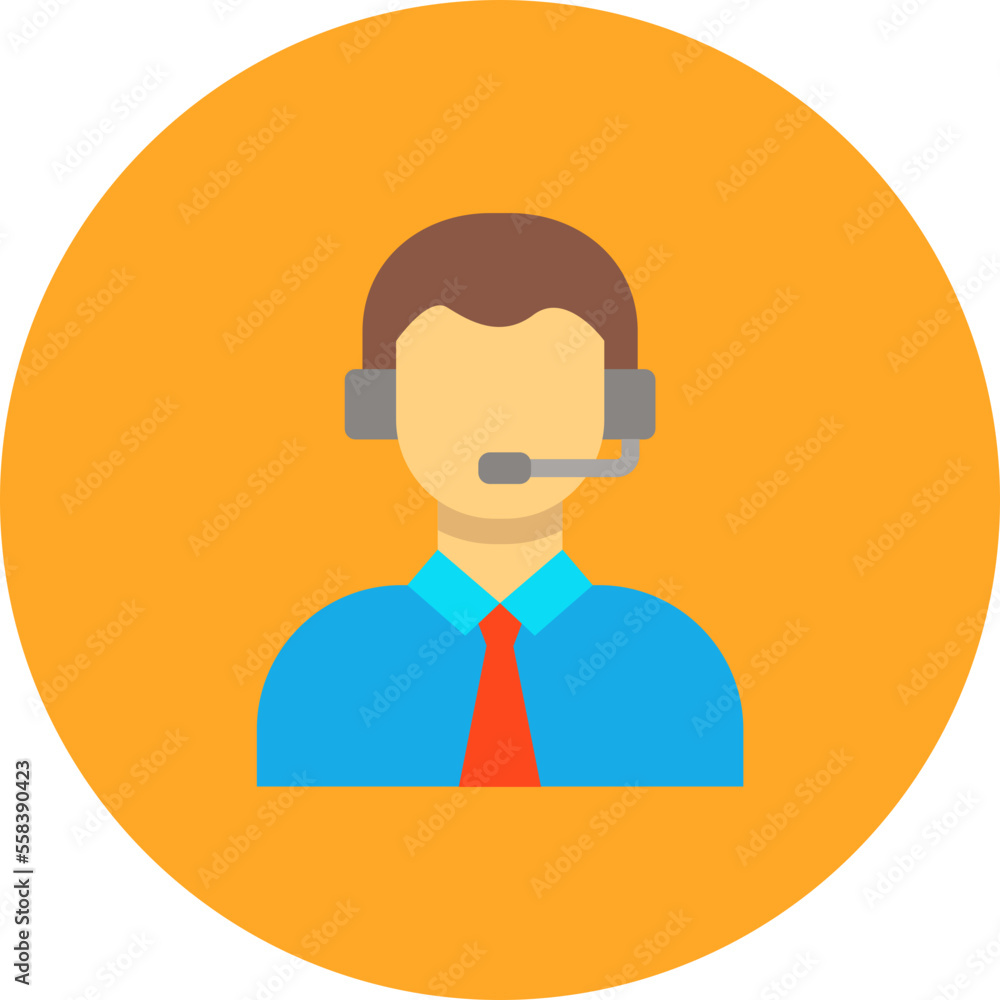 Call Center Agent Multicolor Circle Flat Icon Call Center Agent Multicolor Circle Flat Icon