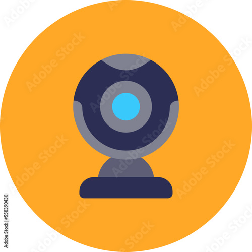 Webcam Multicolor Circle Flat Icon