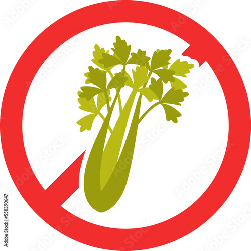 Allergen food flat icon Ban to parsley