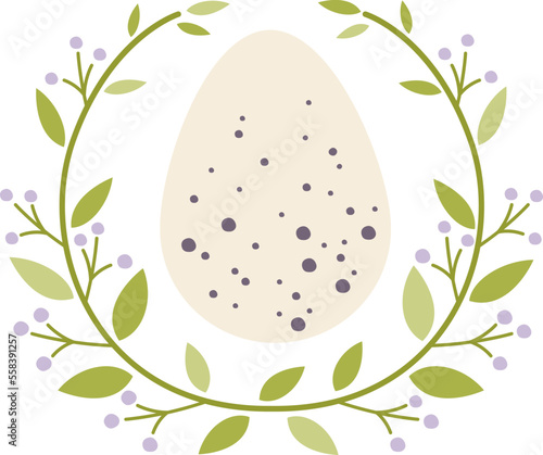 Tree branch wreath flat icon