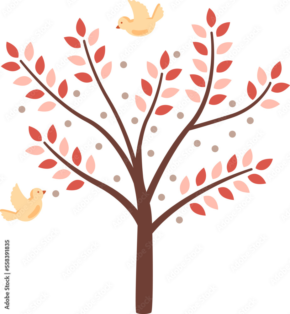 Blossoming tree flat icon Spring garden Blossoming tree flat icon Spring garden