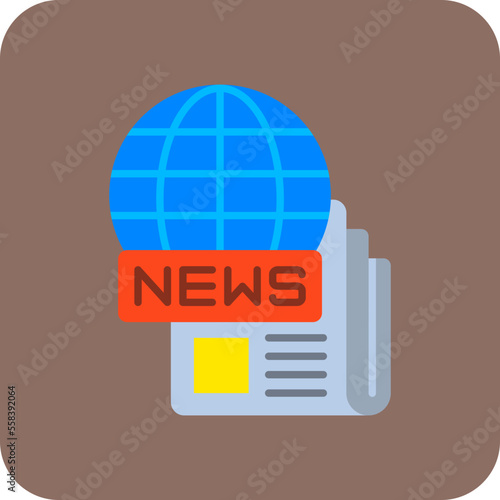 Global News Multicolor Round Corner Flat Icon