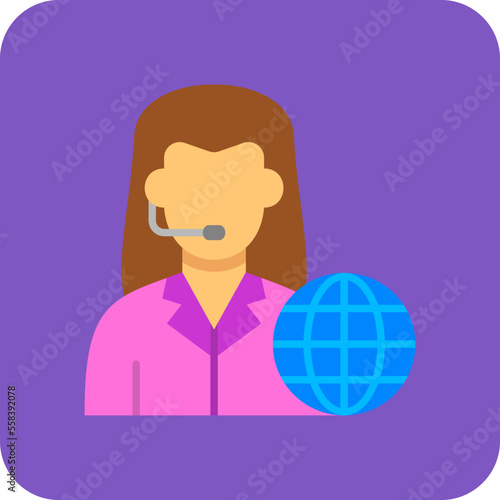 News Reporter Multicolor Round Corner Flat Icon