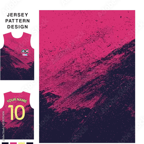 Abstract grunge Black pink concept vector jersey pattern template for printing or sublimation sports uniforms football volleyball basketball e-sports cycling and fishing Free Vector.	 photo
