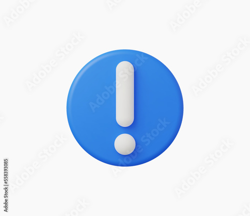 3d Realistic Exclamation mark vector illustration