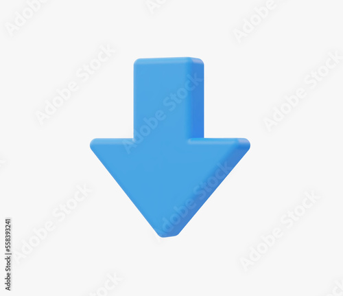 3d Realistic down button vector illustration
