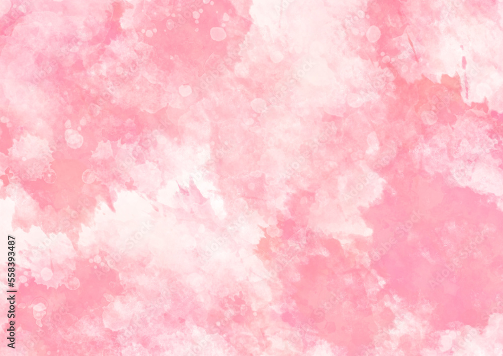 飛沫のようなピンクの水彩風背景素材
