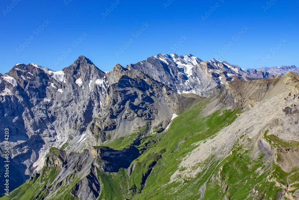 View on the Jungfrau Swiss Alps and glacier