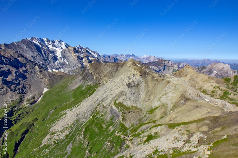 View on the Jungfrau Swiss Alps and glacier