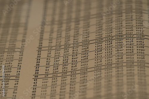 Foto Tables of logarithms  of an old book