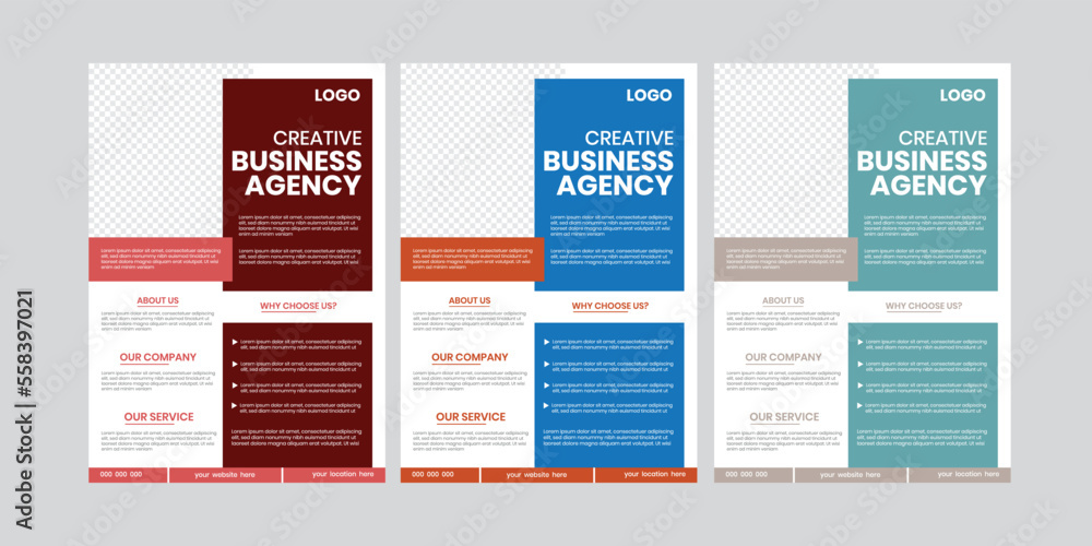 Creative business flier minimal leaflet design. Advertising a4 size conference, meeting, commercial layout design