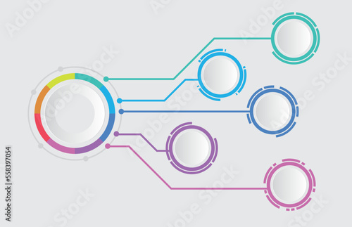 Infographic template of structure circle modern diagram topic , presentation infographic vector