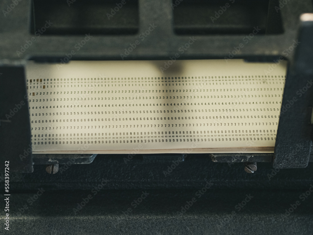 The punched card of an old machine The punched card of an old machine