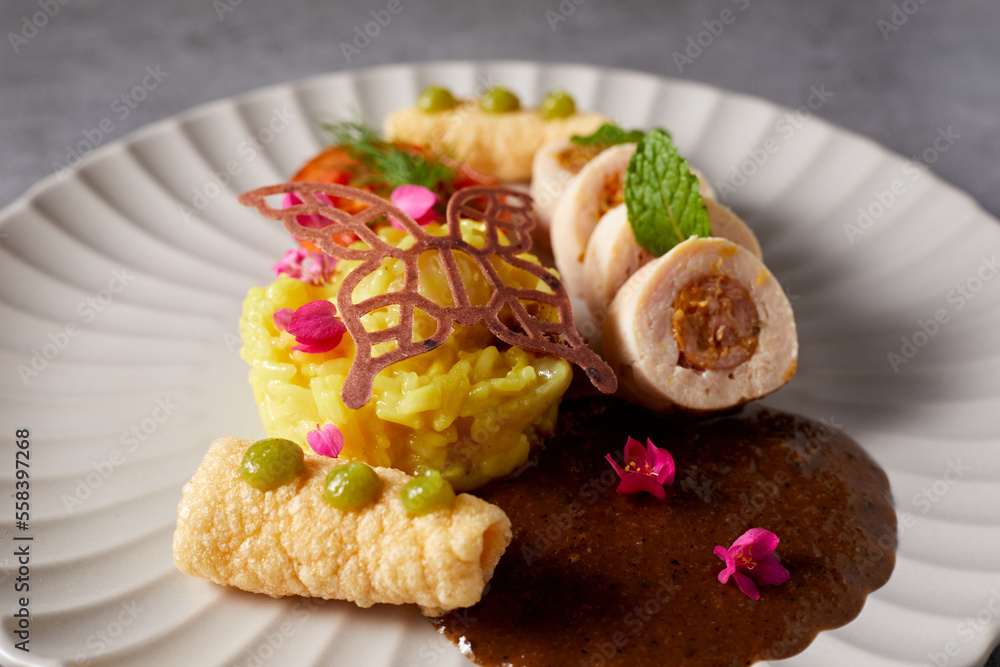 Beautiful and tasty food on a plate Beautiful and tasty food on a plate