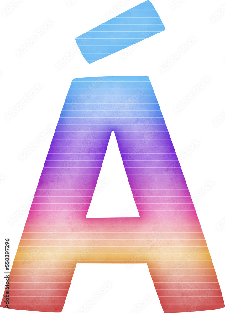 Uppercase Letter Á Gradient colorful alphabet Uppercase Letter Á Gradient colorful alphabet