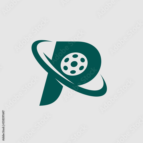 Pickle ball logo with letter P concept