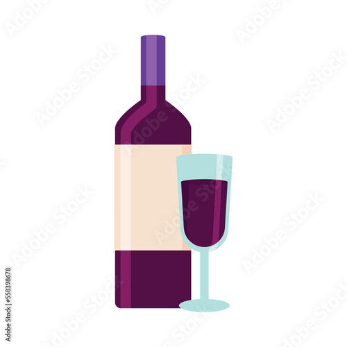wine bottle and glass