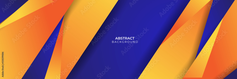 Dark blue abstract banner. Modern elegant yellow gradient banner with creative design and shiny lines. Minimal vector stripes design. Simple texture graphic element.
