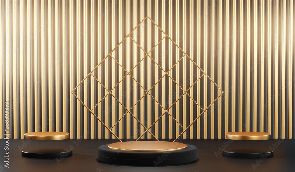 3D rendering of backdrop black podium background for black friday products 3D rendering of backdrop black podium background for black friday products