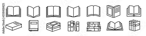 Books icons set. Linear icons.
