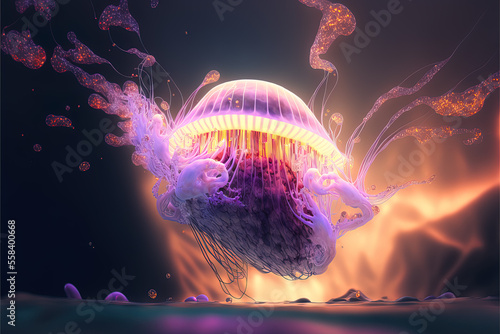 Radiant underwater jellyfish - aquatic life photo