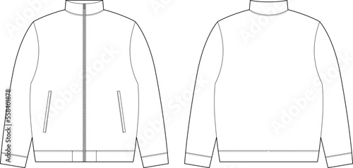 Technical sketch bomber jacket Fototapet