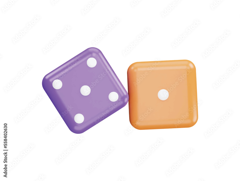 Dices with 3d vector icon cartoon minimal style illustration Dices with 3d vector icon cartoon minimal style illustration