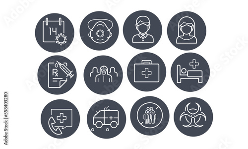 Medical and virus icons,COVID-19 concept icons vector design 
