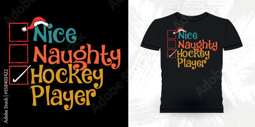Hockey Lover Funny Sports Frisbee Player Gift Retro Vintage Hockey T-shirt Design