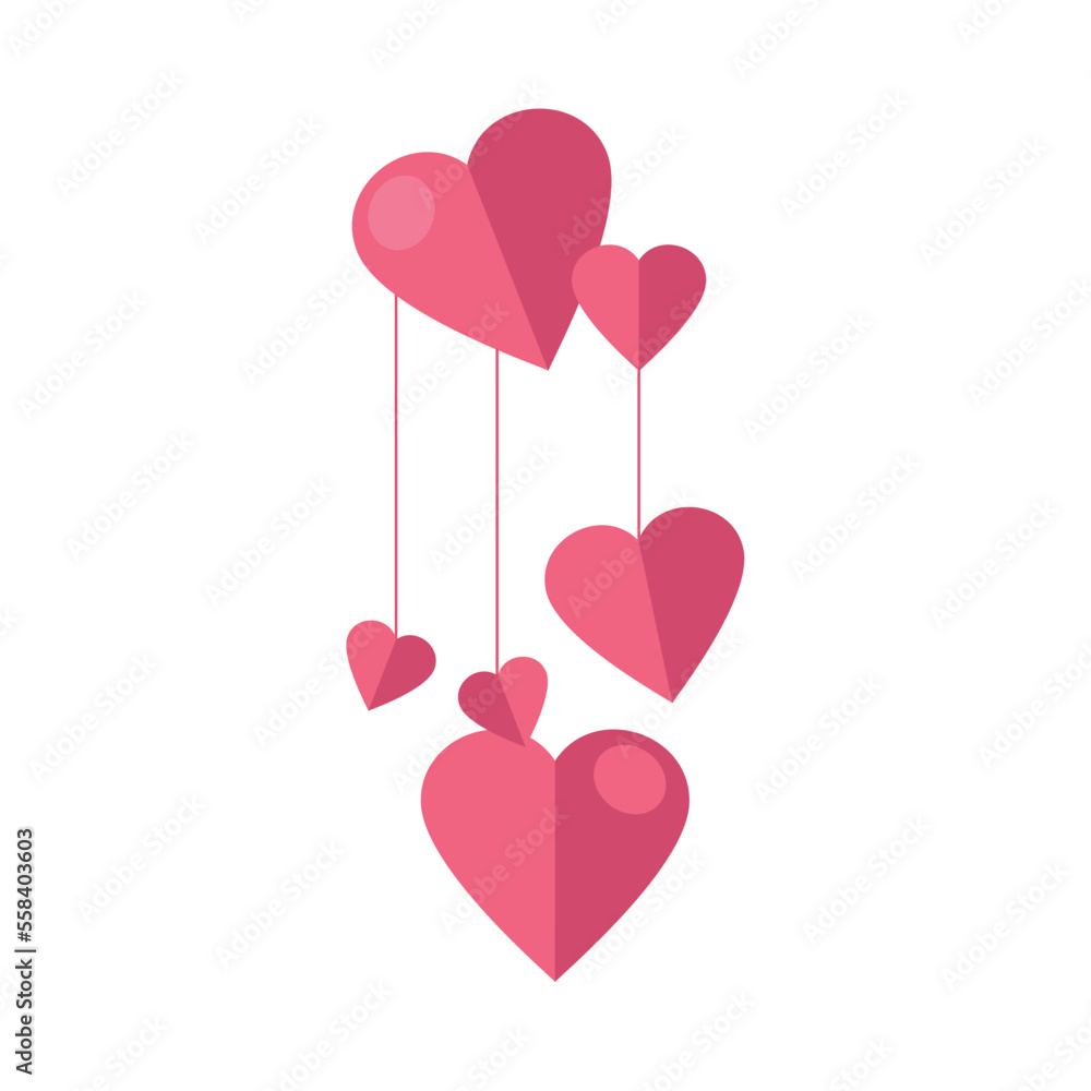 pink hearts design