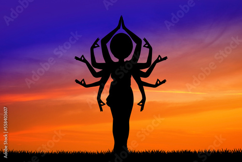 illustration of Dea kali at sunset