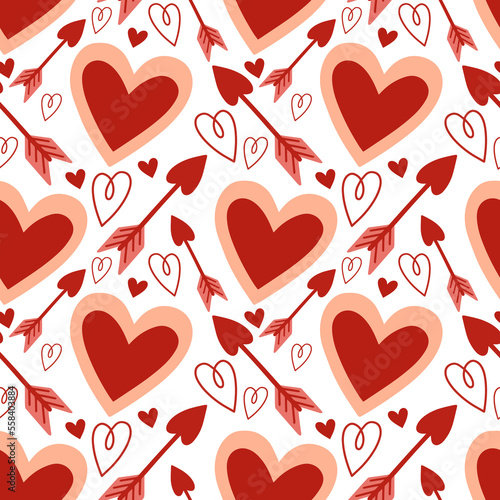 Hearts seamless pattern, lovely romantic background, great for Valentine's Day, Mother's Day, Wedding, textiles, wallpapers, banners, vector design