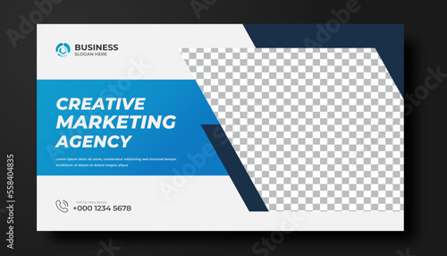 Creative YouTube video thumbnail or social media web banner and corporate YouTube cover design template	