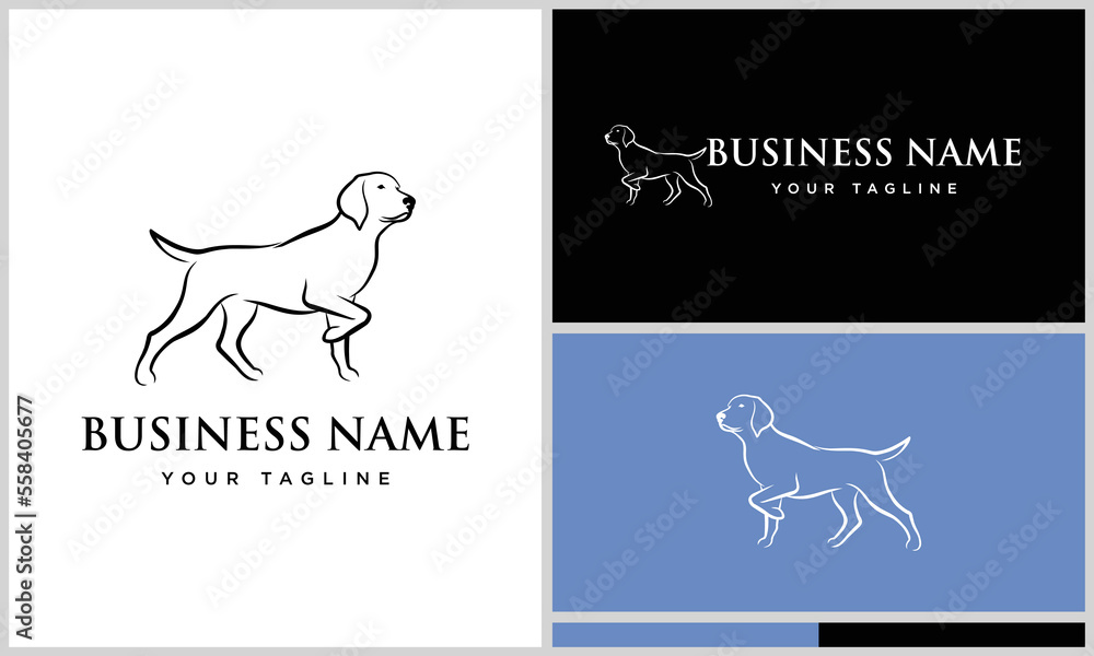 line art labrador logo template
