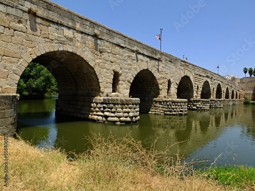 Roman bridge in the city of Merida, Extremadura - Spain