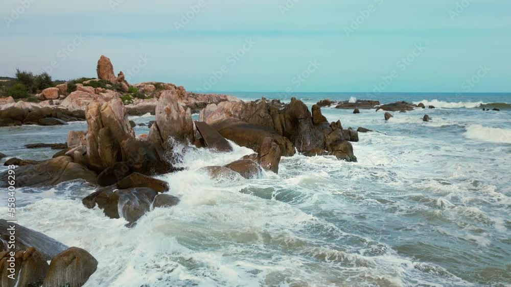 Disturbed Sea Devastating and spectacular sea dipressia in Vietnam, Danang - sea ...