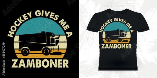 Hockey Lover Funny Sports Hockey Player Gift Retro Vintage Hockey T-shirt Design 