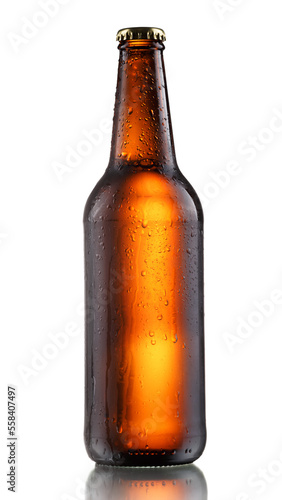 Photo Dark beer bottle transparent