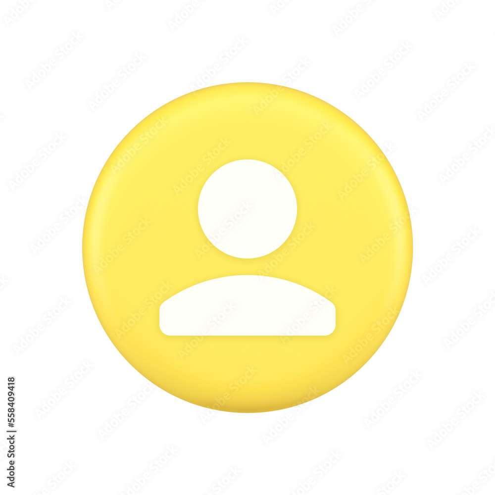 Fototapeta premium User person human contact button cyberspace account information web app 3d application icon