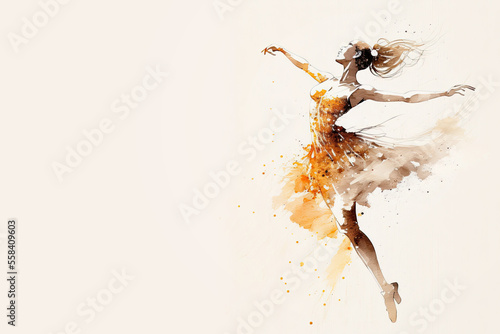 Slika na platnu A Beatiful Illustration of a danseuse, Ballet Dancer Generative AI