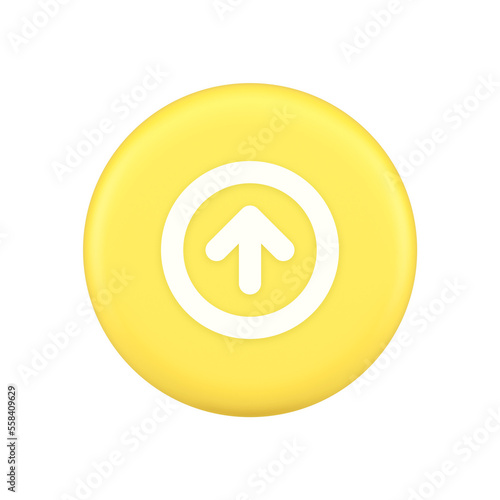 Up arrow round border button cyberspace navigation pointer 3d application icon