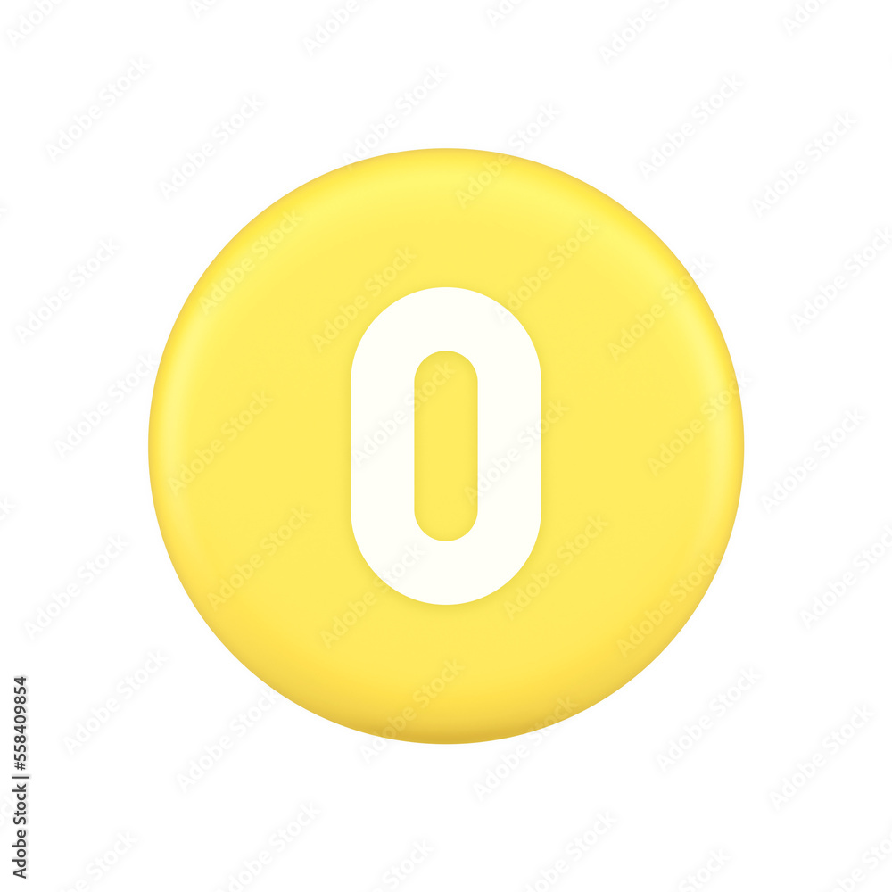 Zero character number button digital sign for math counting cyberspace communication 3d icon Zero character number button digital sign for math counting cyberspace communication 3d icon