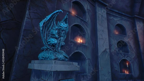 Medieval Dungeon, Crypt, Coffins, Skulls, Candles, Skeletons 3D Animations Rendering CGI 4K