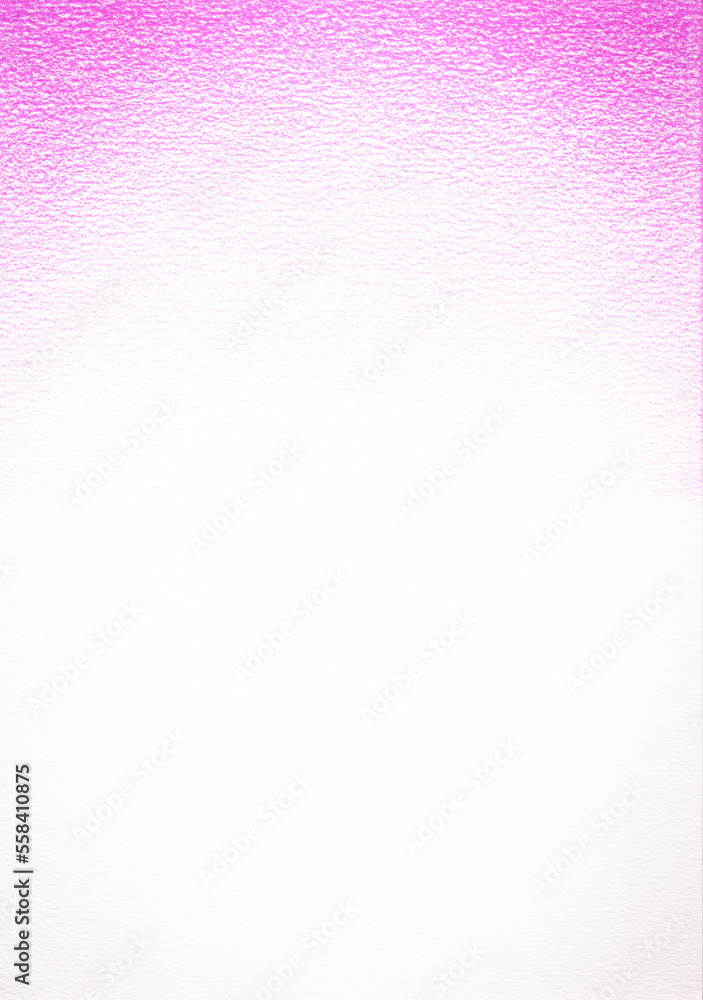 Hand drawn pink painted gradient on half white paper texture background ...