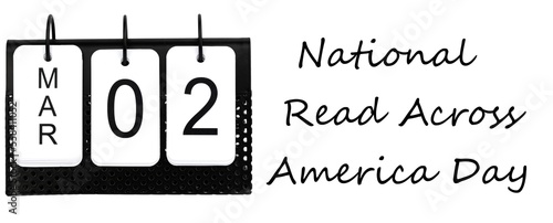 2nd of March - National Read Across America Day - calendar date photo