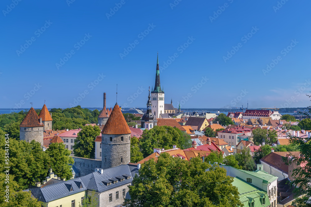 View of Walls of Tallinn, Estonia