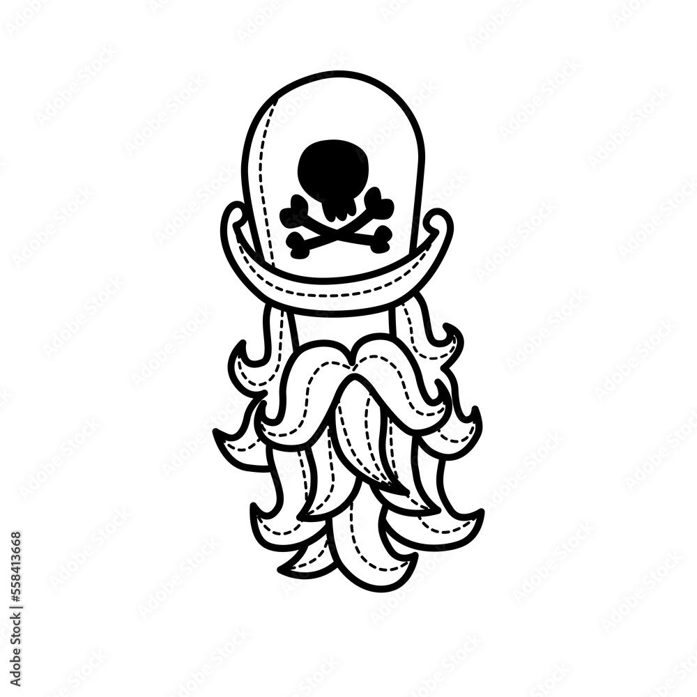 Black and white pirate icon vector illustration Black and white pirate icon vector illustration