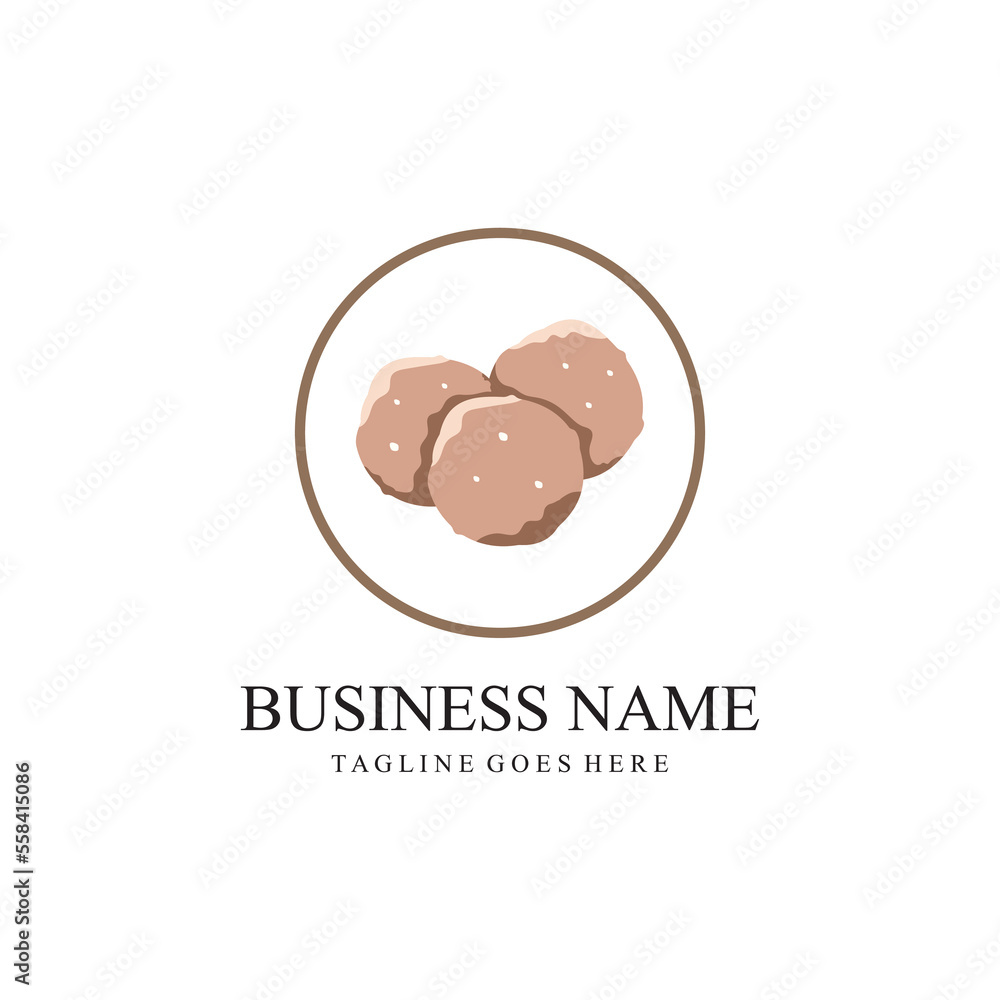 Vector illustration meatball logo template. Vector illustration meatball logo template.